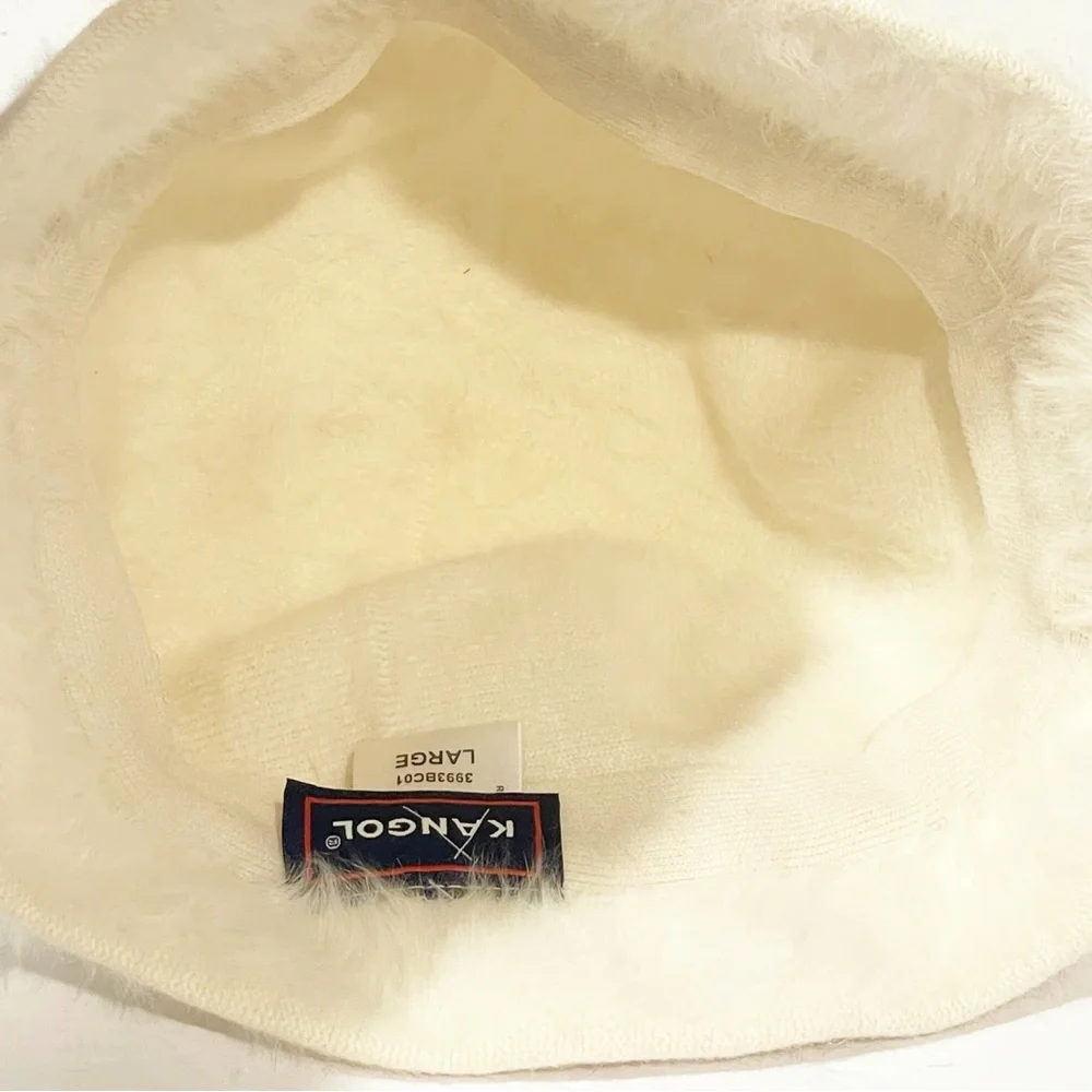 Kangol Kids Size‎ Large Furgora Casual Bucket Hat White Angora Blend